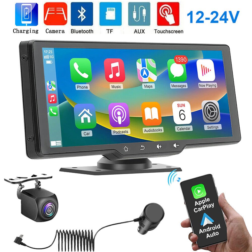 10.26" 2K Car Portable Wireless Apple CarPlay Android Auto FM Touch Screen Radio - Office Catch