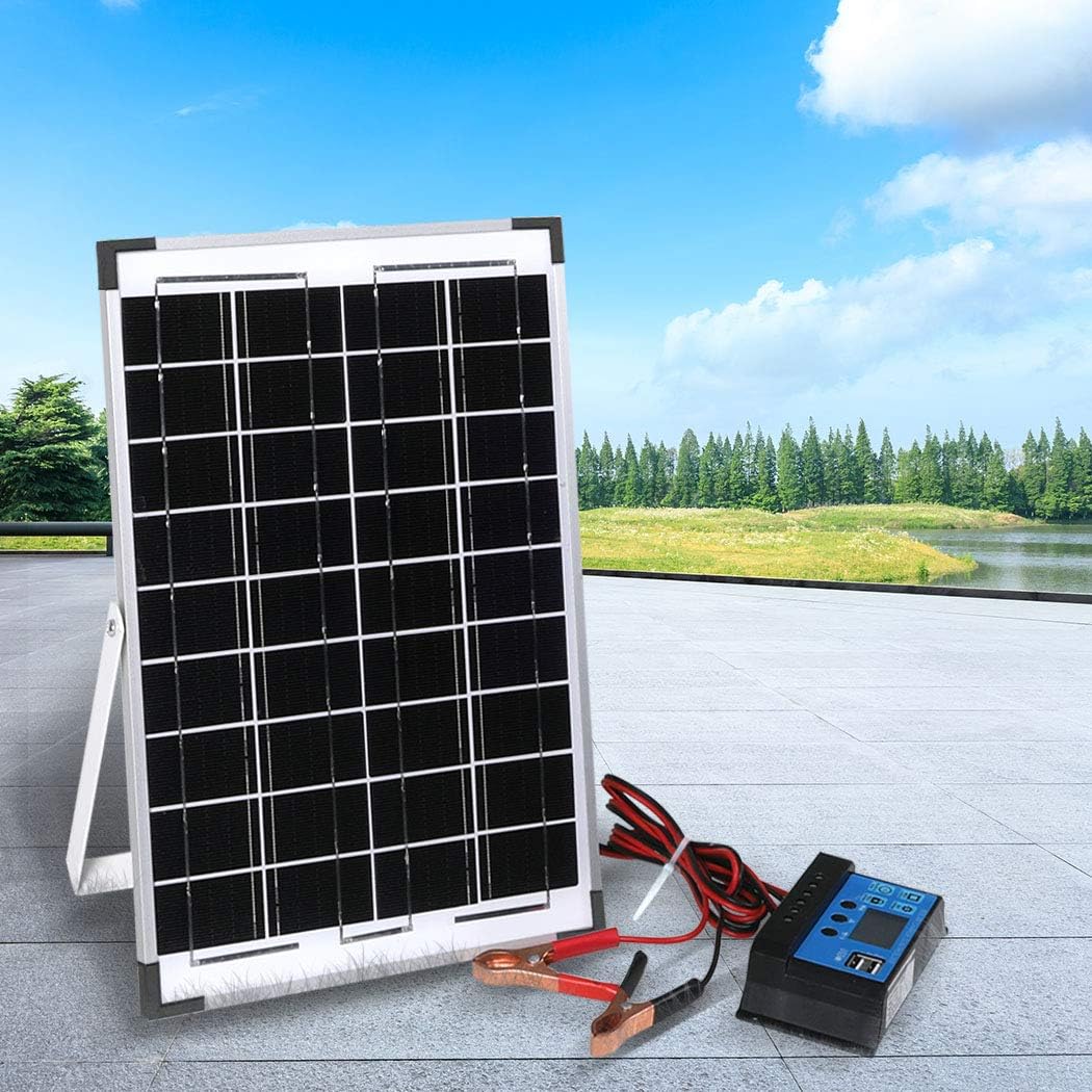 10W Solar Panel Kit 12V Power Caravan Camping Battery Charging Home Garden - Office Catch