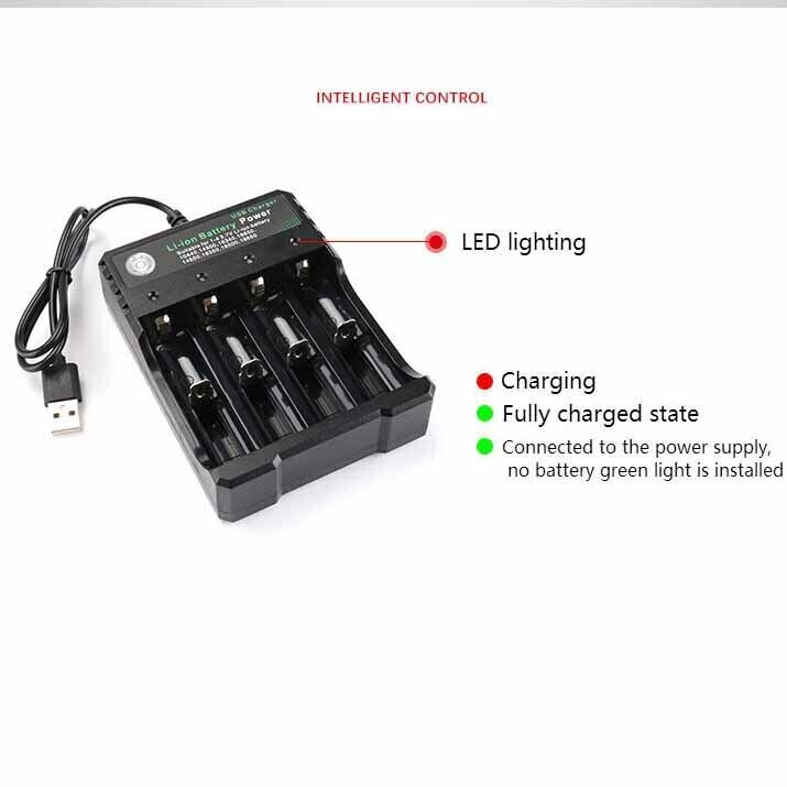 18650 USB Battery Charger Li - ion Batteries Power 1 - 4 Slots Independent Charging - Office Catch