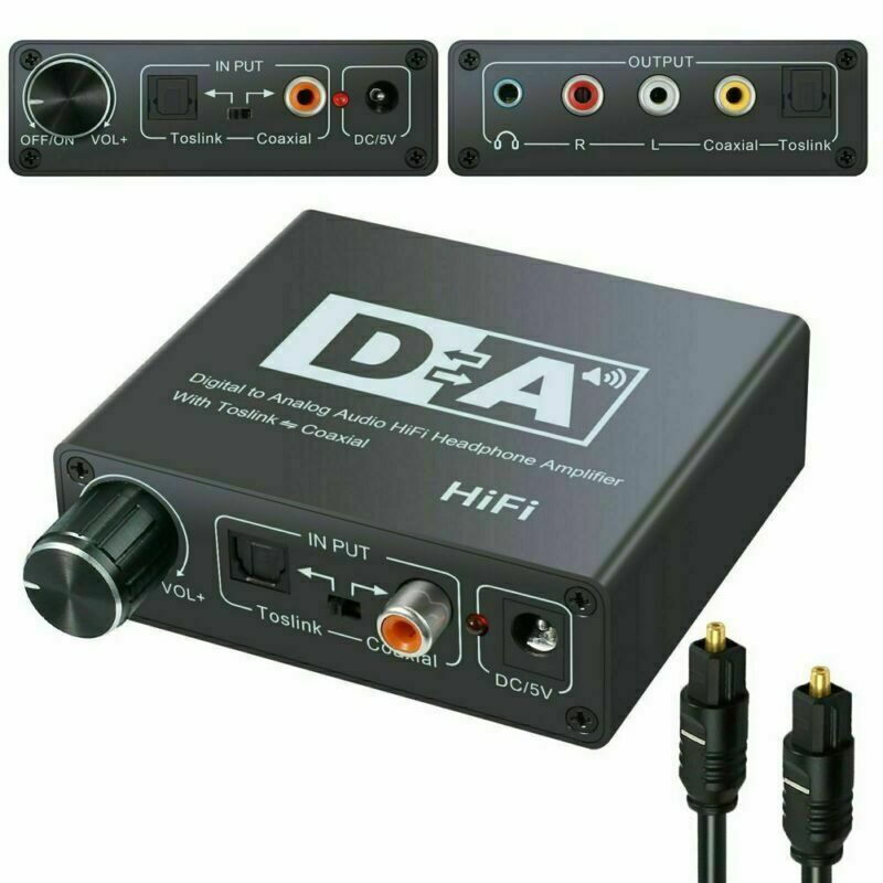 192kHz DAC Digital To Analog Converter With Volume Control, Digital Coaxial Stereo L/R RCA 3.5mm Audio - Office Catch