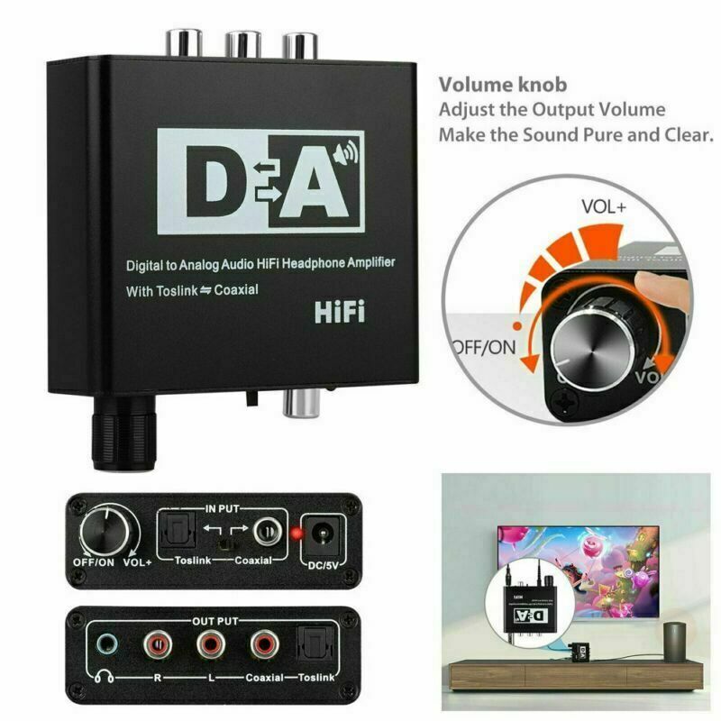 192kHz DAC Digital To Analog Converter With Volume Control, Digital Coaxial Stereo L/R RCA 3.5mm Audio - Office Catch