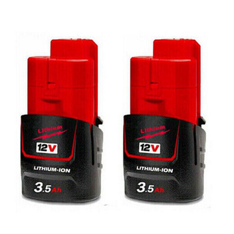 2 Pack | 12V 3.5Ah For Milwaukee M12 M12B3 LITHIUM Cordless Battery 48 - 11 - 2401 2440 3.5A - Office Catch