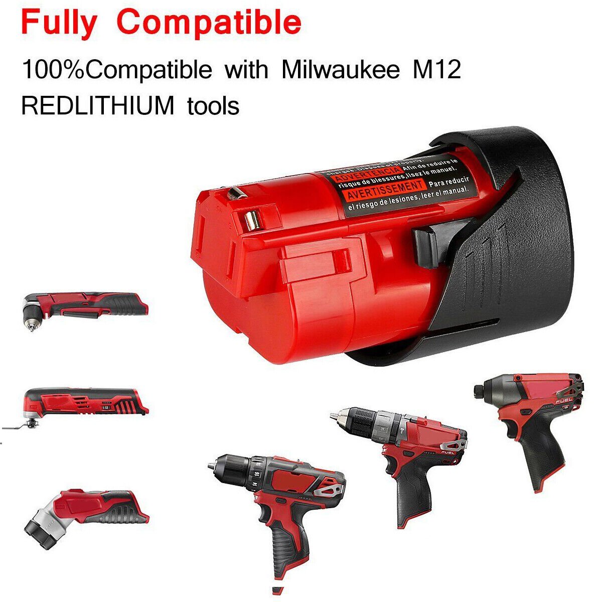 2 Pack | 12V 3.5Ah For Milwaukee M12 M12B3 LITHIUM Cordless Battery 48 - 11 - 2401 2440 3.5A - Office Catch