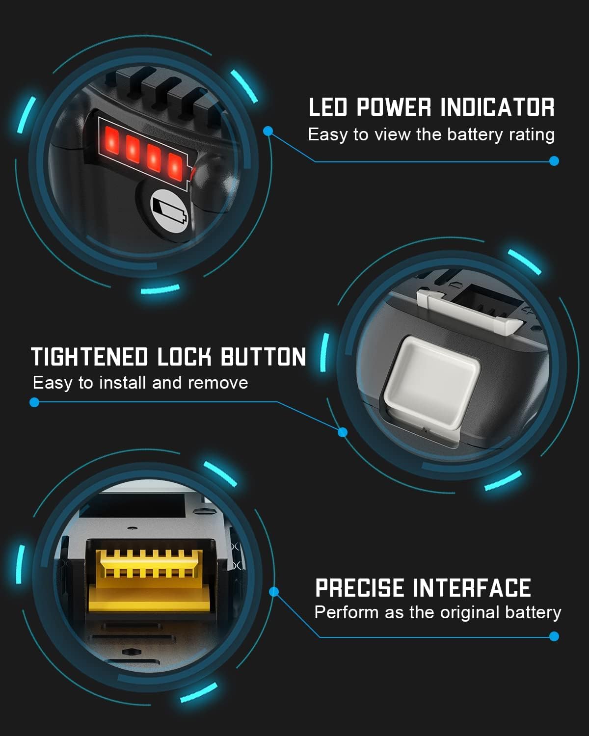 [2 Pack] 18V Makita Compatible Battery Replacement 6.0 AH | BL1830 BL1850 - Office Catch