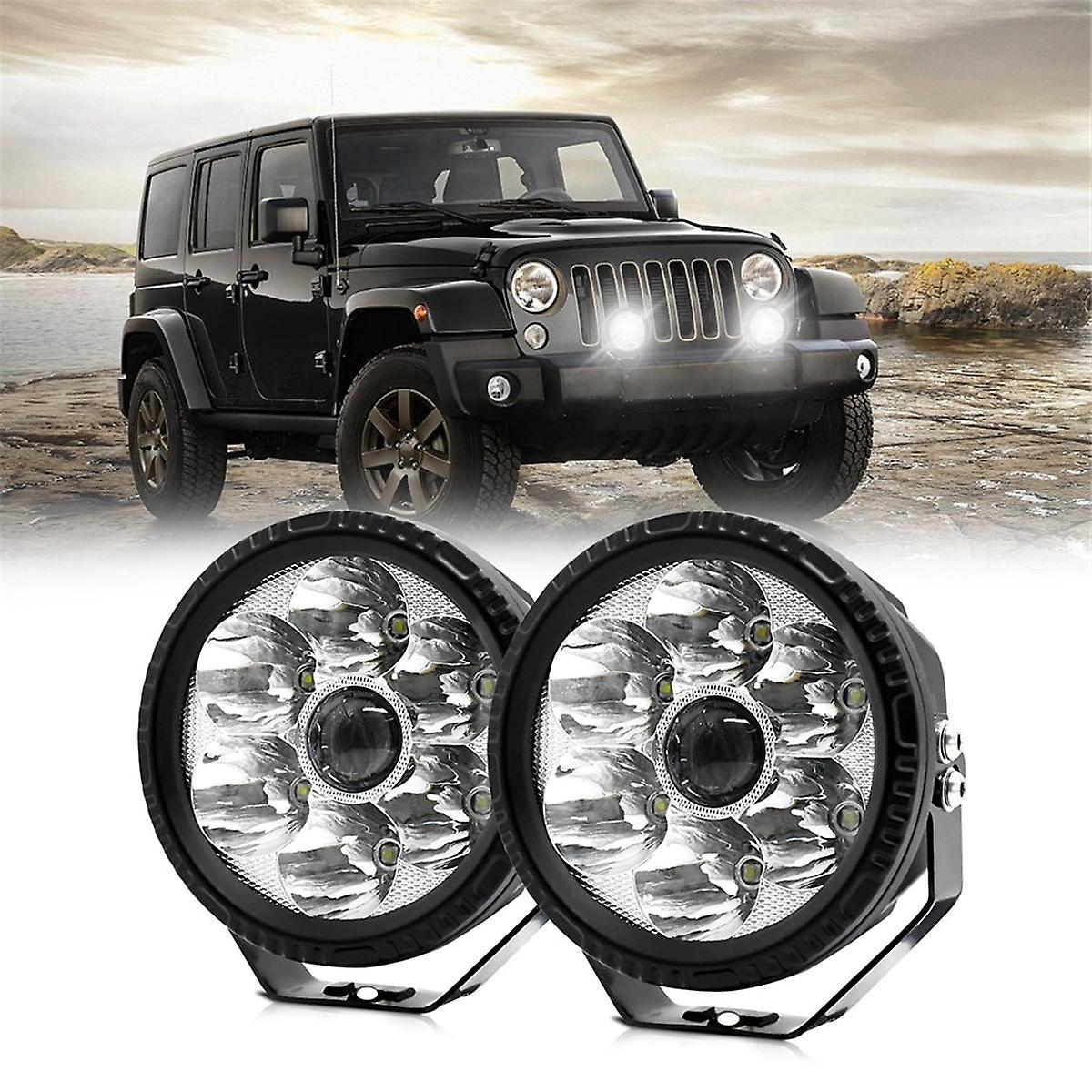 2 Pack | 5 Inch Car High Bridges Search Light Spotlight LED Bulbs for Off - Road Car Truck Tractor ATV SUV - Office Catch