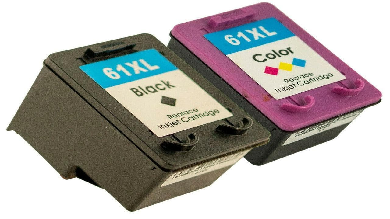 [2 Pack] HP 61XL Compatible High Yield Inkjet Cartridges CH563WA + CH564WA [1BK+1Tri] - Office Catch