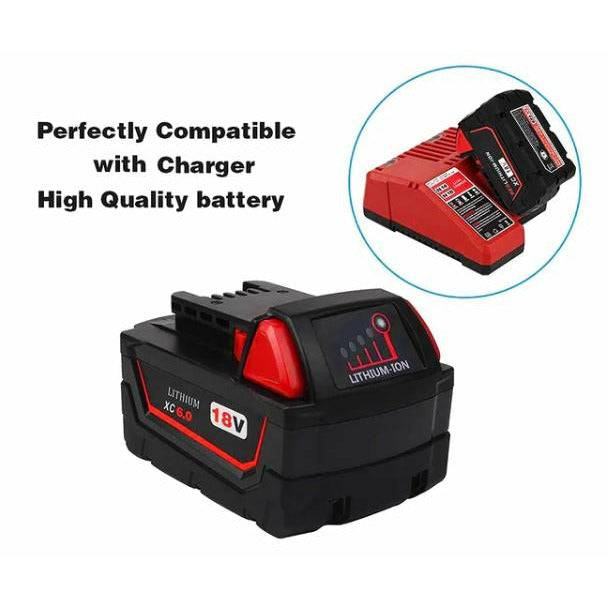 [2 Pack] Tavice Milwaukee M18 Compatible 18V 6.0Ah Lithium XC Battery | Replaces 48 - 11 - 1840 48 - 11 - 1860 Extended - Office Catch