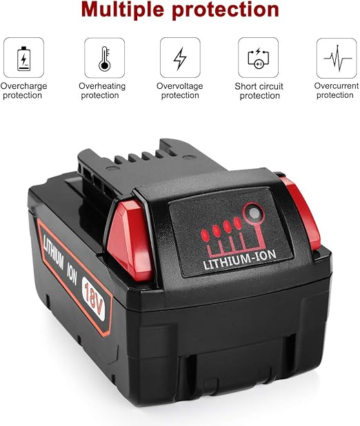 [2 Pack] Tavice Milwaukee M18 Compatible 18V 6.0Ah Lithium XC Battery | Replaces 48 - 11 - 1840 48 - 11 - 1860 Extended - Office Catch