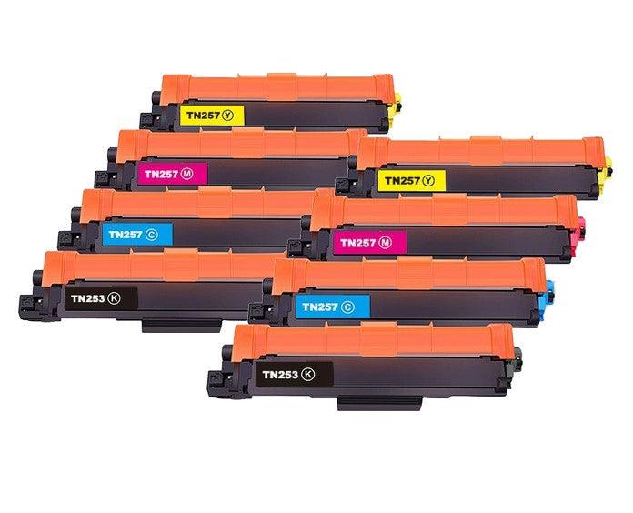 2 Sets of 4 Pack Comaptible Brother TN - 253 / TN - 257 Compatible Toner Combo - Office Catch