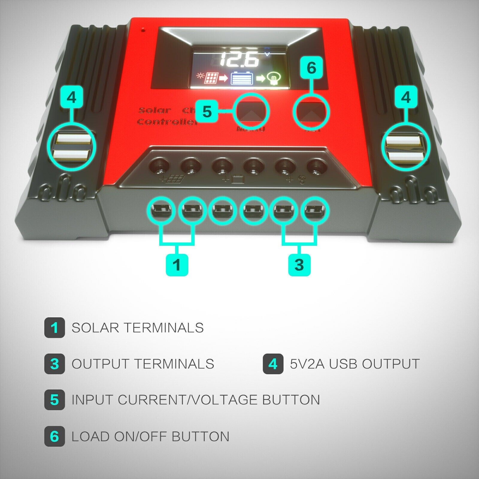 40A 12V 24V PWM Solar Panel Charger Controller Battery Regulator With LCD Display - Office Catch