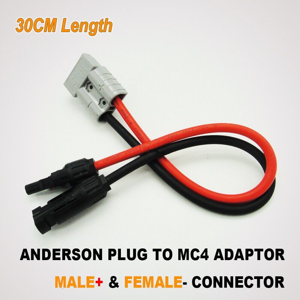 50 AMP Anderson Plus to MC - 4 Solar Panel 30CM Cable Wiring Y Adapter Connector - Office Catch