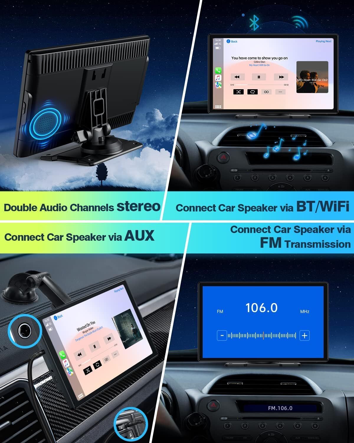9"Car Stereo Radio For Wireless Apple Carplay&Android Auto Portable Head Unit FM - Office Catch
