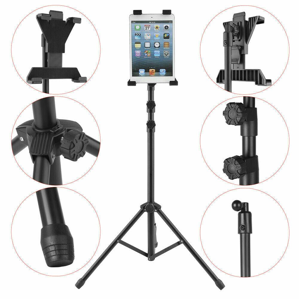 Adjustable Tablet Floor Stand Tripod Holder For Bed iPad iPhone for iPad 7 - 12" Tablets - Office Catch