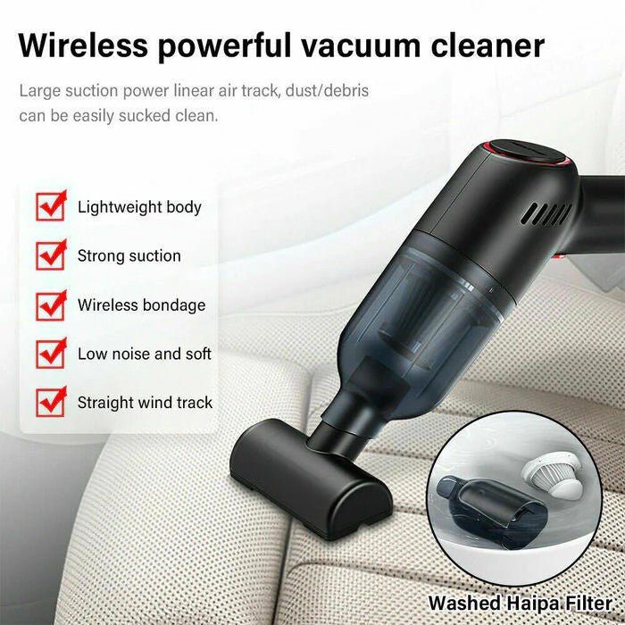 Car Vacuum Cleaner Suction Cordless Handheld Rechargeable Portable Strong Power Suction Auto Portable Lightweight Car Vac - Office Catch