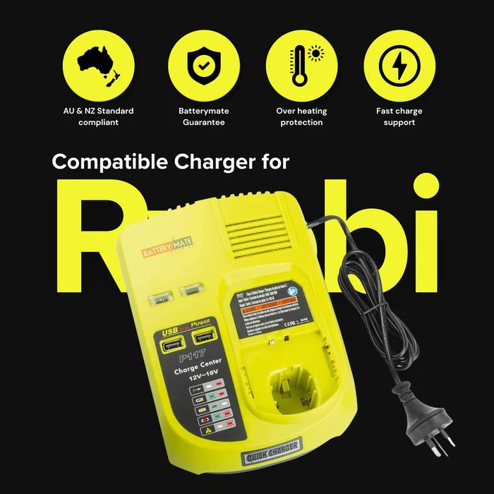 [Combo] 2x Ryobi One+ Plus Compatible 18V 6ah Batteries + 1x Charger - Office Catch