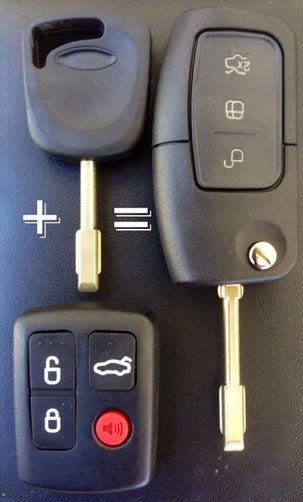 Complete To Suit FORD 3 Button Transponder Remote Flip Car Key Territory BA BF Falcon - Office Catch