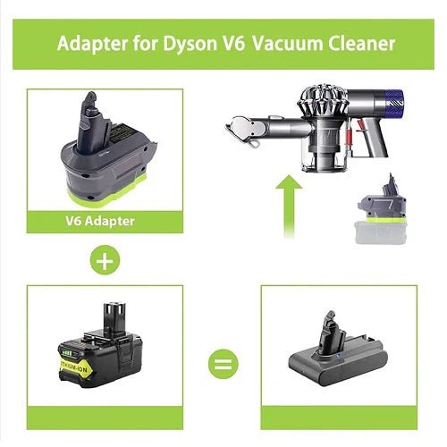 Dyson V6 Battery Adapter to Ryobi ONE+ 18V Li - Ion Battery - Office Catch