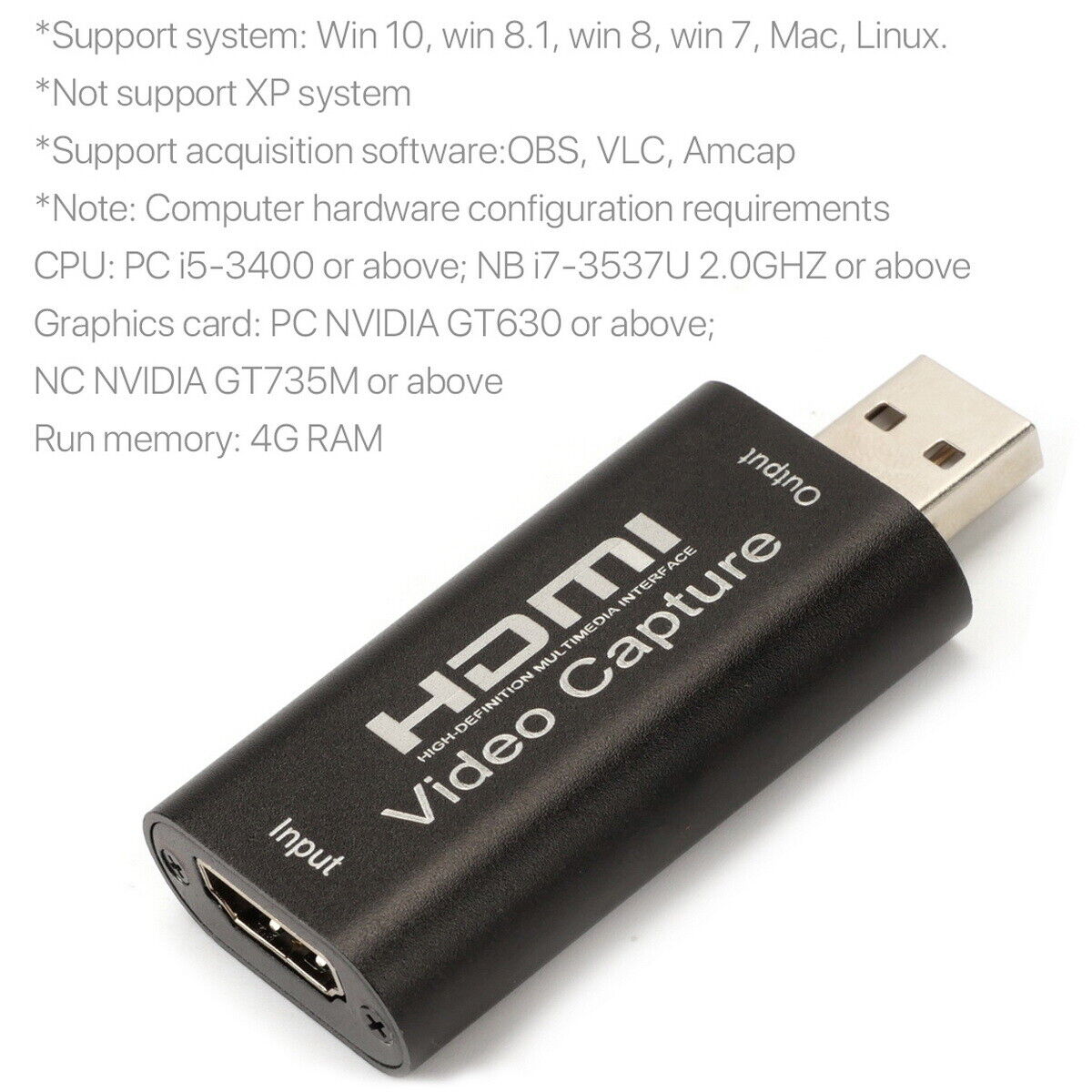 HDMI Video Capture Card USB 2.0 1080p HD Recorder for Video Live Streaming Game - Office Catch