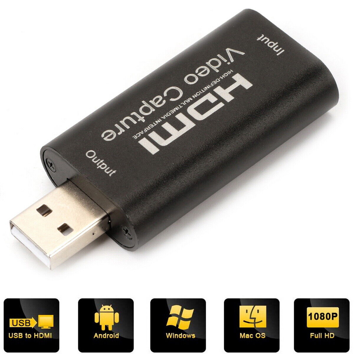 HDMI Video Capture Card USB 2.0 1080p HD Recorder for Video Live Streaming Game - Office Catch