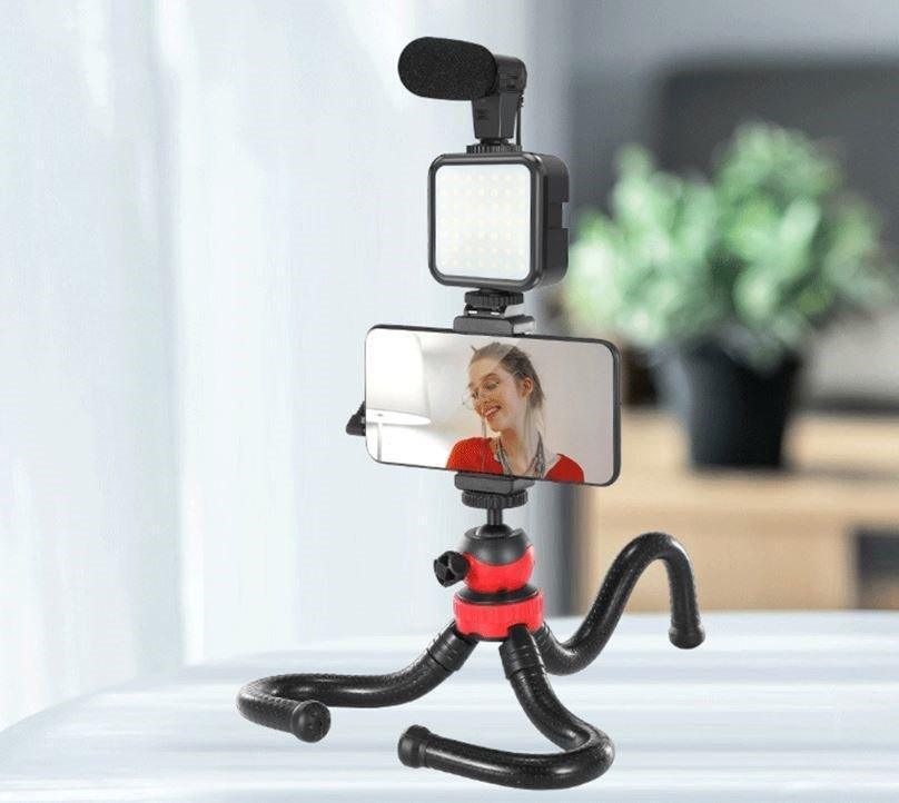 LED Light Mobile Vlog Phone Video Selfie Vlogging Kit - Office Catch