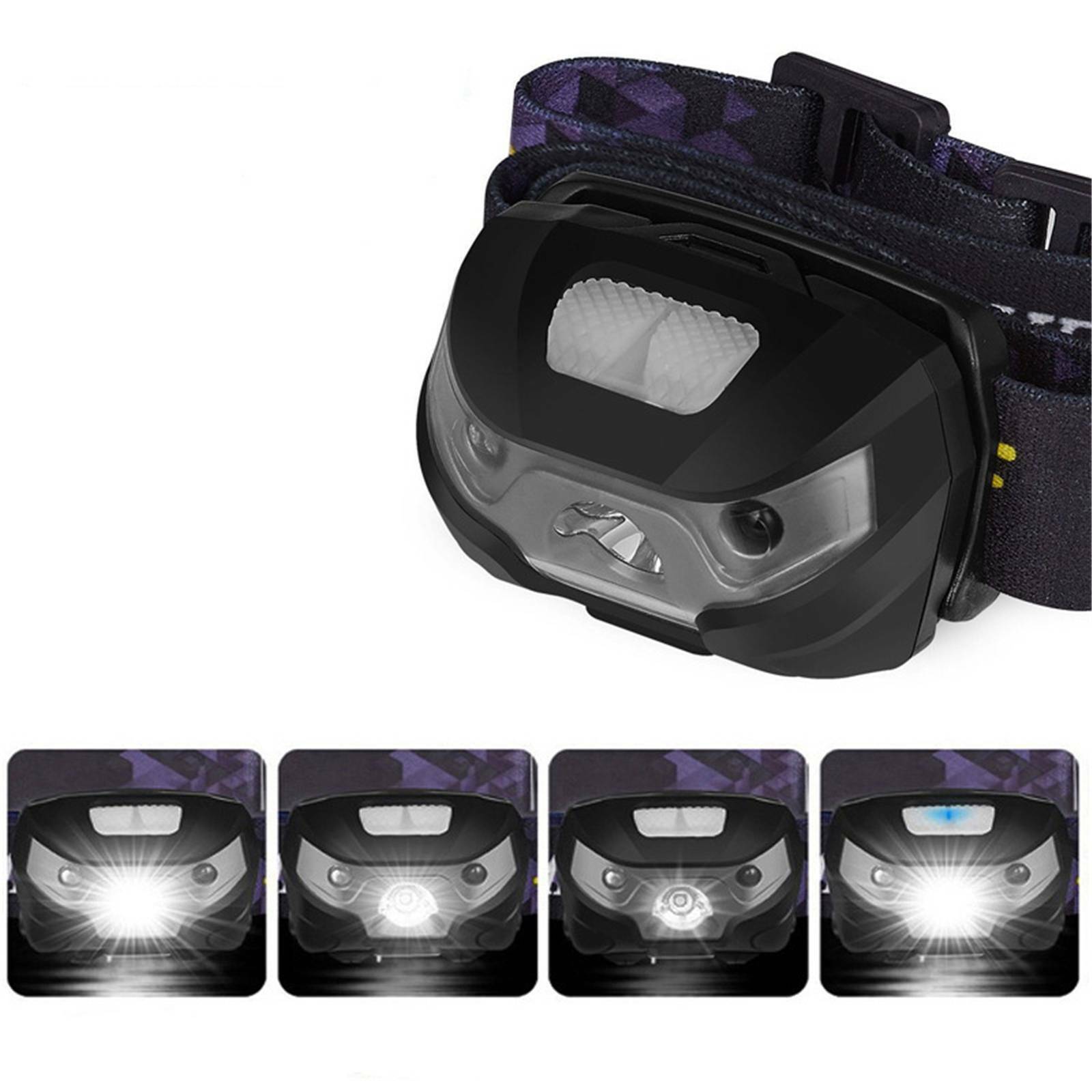 Rechargeable LED Head Torch Headlight Lamp CE Camping Induction Headlamp USB - Office Catch