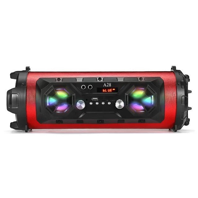 Red Portable Bluetooth Speakers, Bluetooth Boombox with Subwoofer, FM Radio RGB EQ Stereo Sound Bass Wireless Indoor/Outdoor Speaker - Office Catch