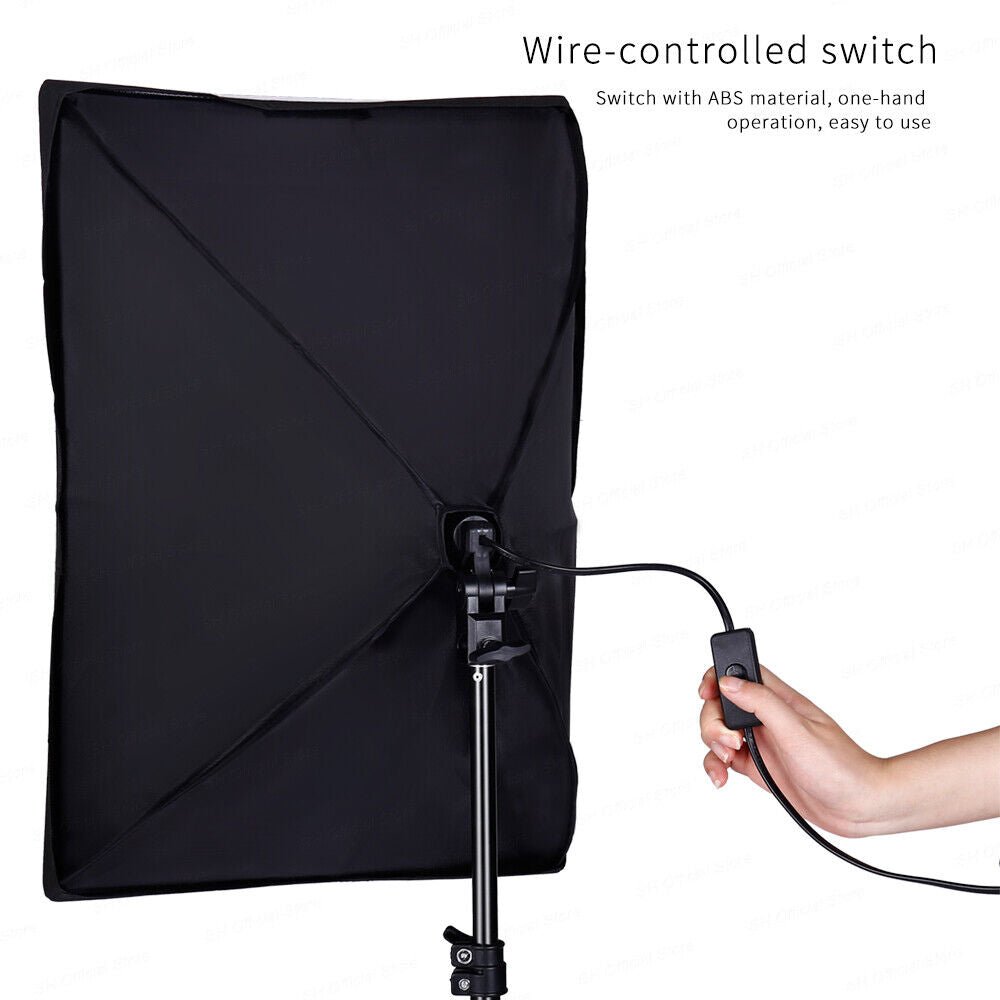 Set of 2 Photography Studio Softbox 135w Stand Soft Box without bulbs - Office Catch