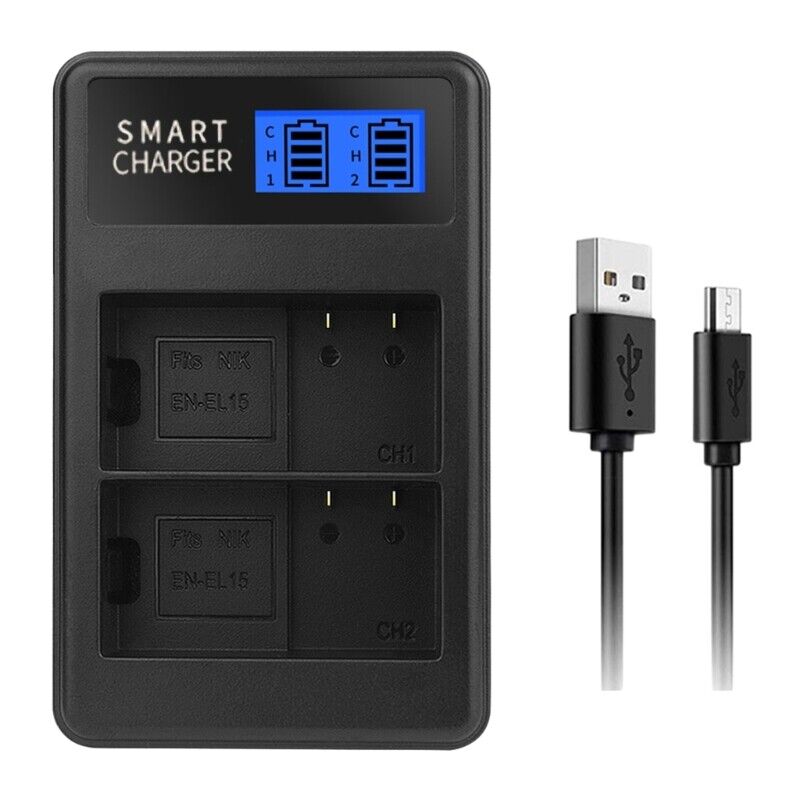 Suitable For Nikon EN-EL15 Smart LCD Display USB Dual Charger - Office Catch