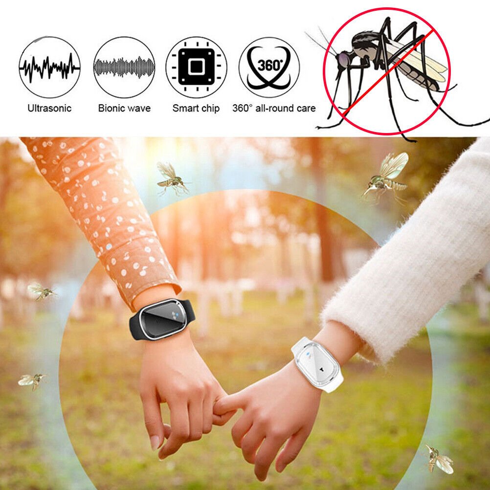 Ultrasonic Anti - Mosquito Repellent Bracelet Bug Insect Repeller Wrist Watch - Office Catch