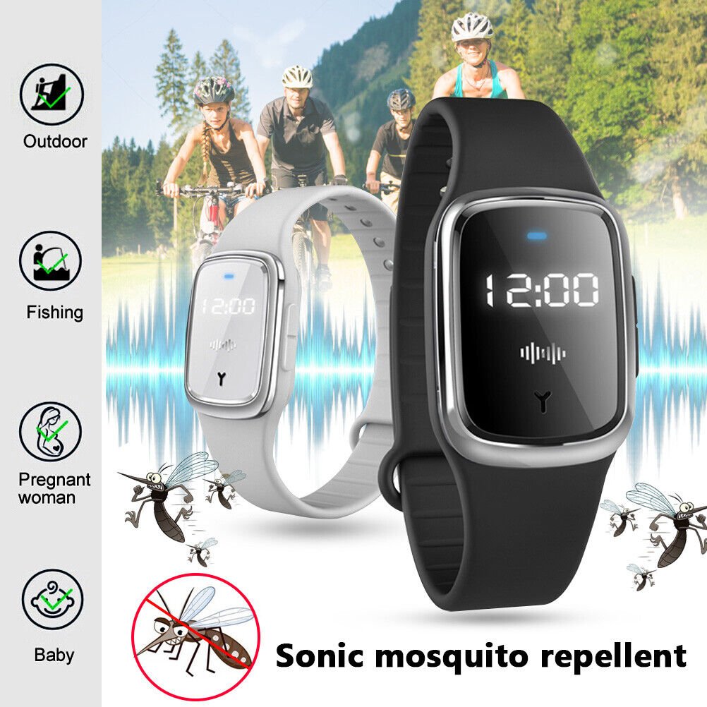 Ultrasonic Anti - Mosquito Repellent Bracelet Bug Insect Repeller Wrist Watch - Office Catch