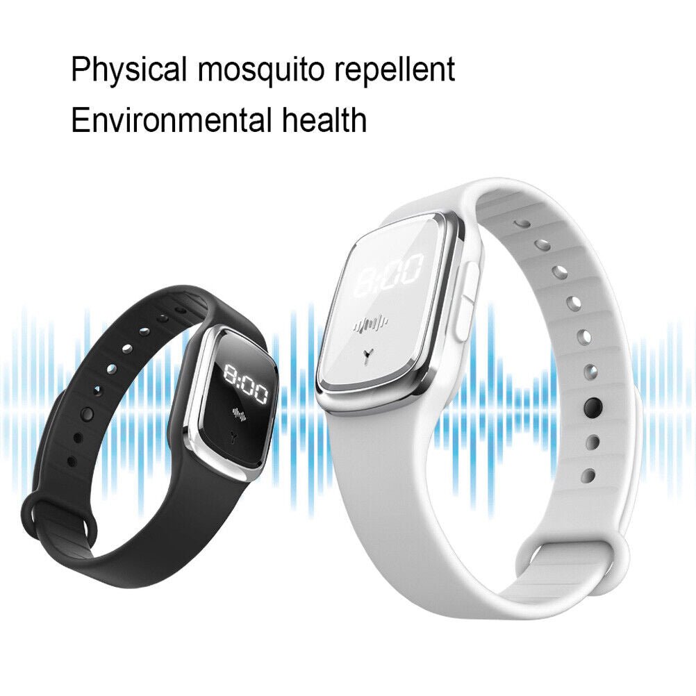 Ultrasonic Anti - Mosquito Repellent Bracelet Bug Insect Repeller Wrist Watch - Office Catch