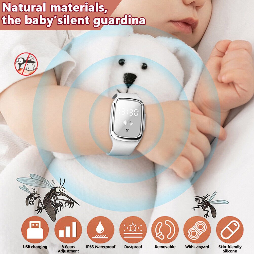 Ultrasonic Anti - Mosquito Repellent Bracelet Bug Insect Repeller Wrist Watch - Office Catch