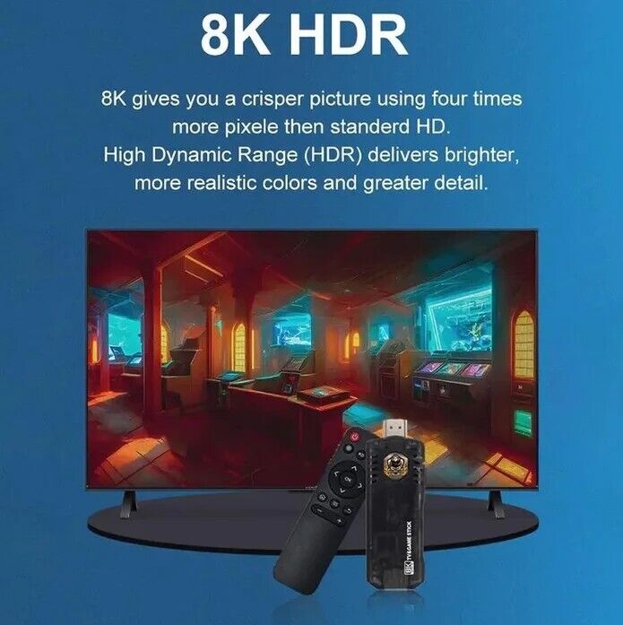 X8 TV Game Stick 4K HDR 3D Wi Fi 4G 5G 10000+ Vintage Game Console GBA Android TV Box - Office Catch