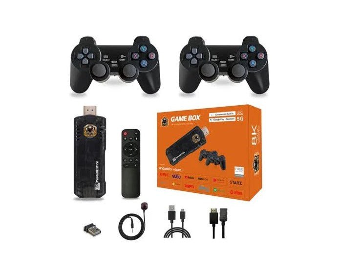 X8 TV Game Stick 4K HDR 3D Wi Fi 4G 5G 10000+ Vintage Game Console GBA Android TV Box - Office Catch