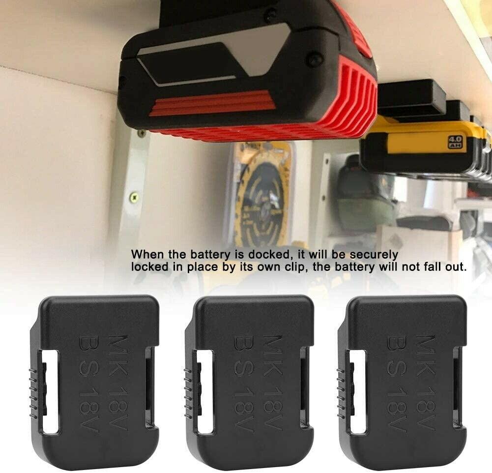 10PCS For 18V Makita Bosch Battery Holder Mount Shelf Stand Rack Storage Slots - Office Catch