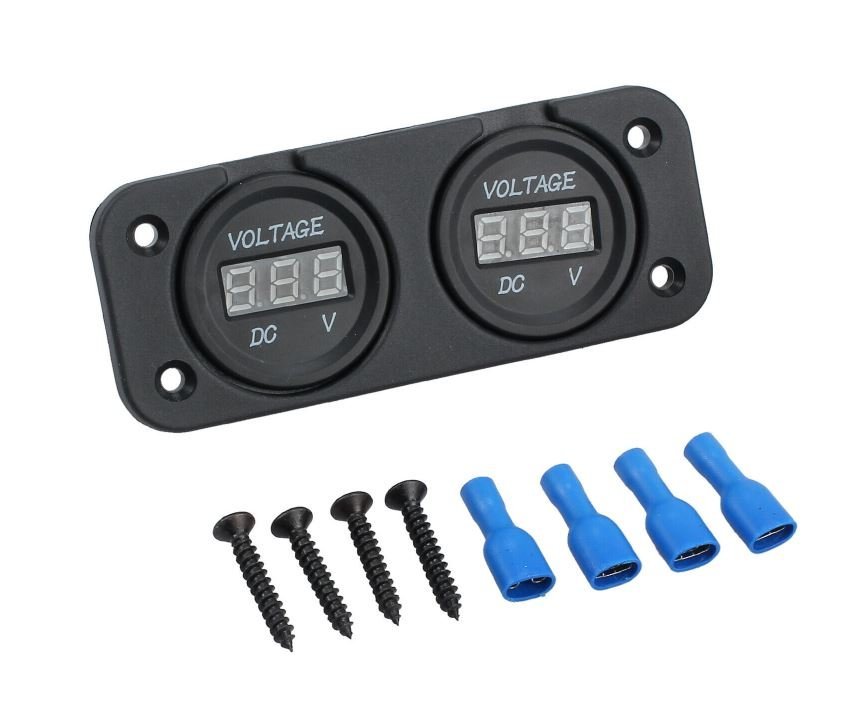 12V-24V Digital LED Volt Meter Dual Battery Monitor - Office Catch