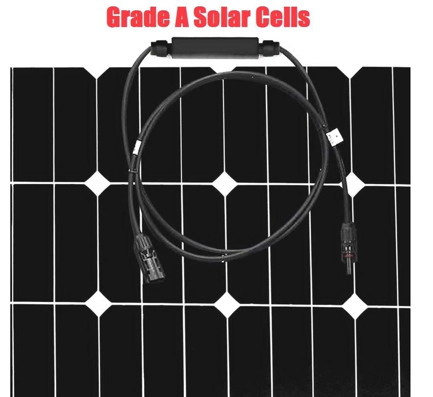 12V 350W Flexible Mono Solar Panel RV Caravan Camping Battery Charge Portable - Office Catch