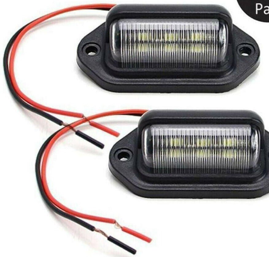 2 Pack License Number Plate Lamp Lights For Truck SUV Trailer 12/24V 6 LED - Office Catch