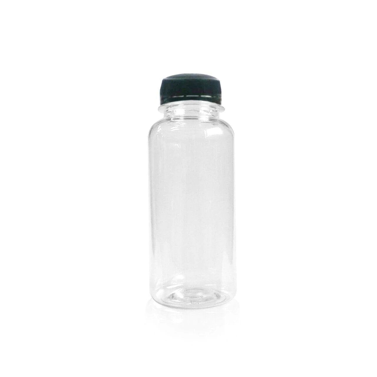 20 Pack | 500ml Clear Bottles Round PET With Black Lids Tamper Evident - Office Catch