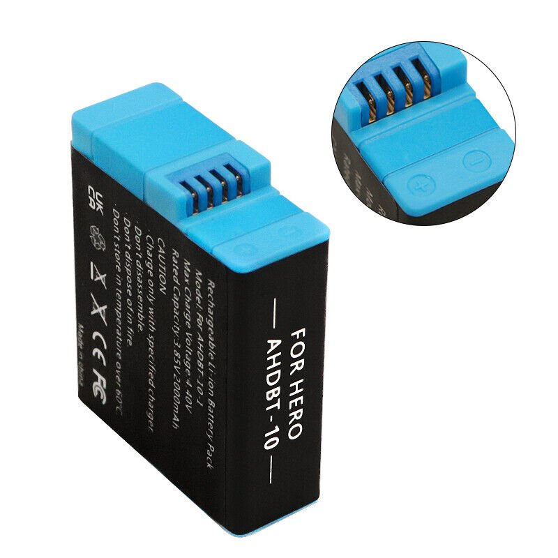 2000mAh GoPro Rechargeable Battery for HERO 9 Hero10 Black SLR Sport Camera - Office Catch