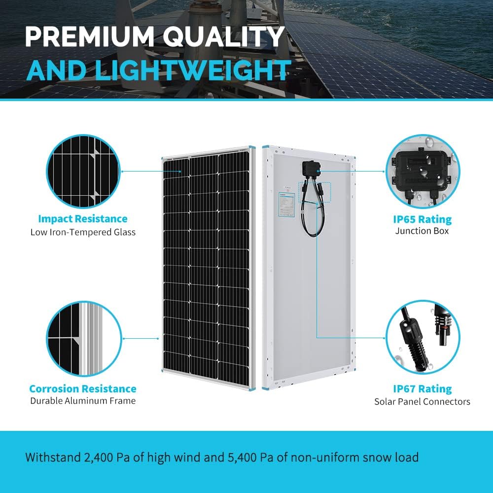 200W Solar Panel 12V Mono Caravan Home Off Gird Battery Charging Power 200 Watt - Office Catch