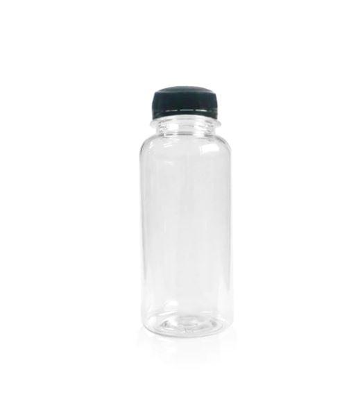 20x Bottles | 500ml Round Clear Plastic Bottles PET With 38mm Lids Tamper Evident - Office Catch