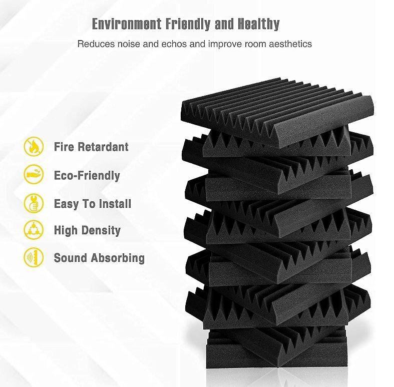 [24 Pack] Studio Acoustic Foam Sound Absorbtion Proofing Panels Tiles Wedge | 30*30*5cm - Office Catch