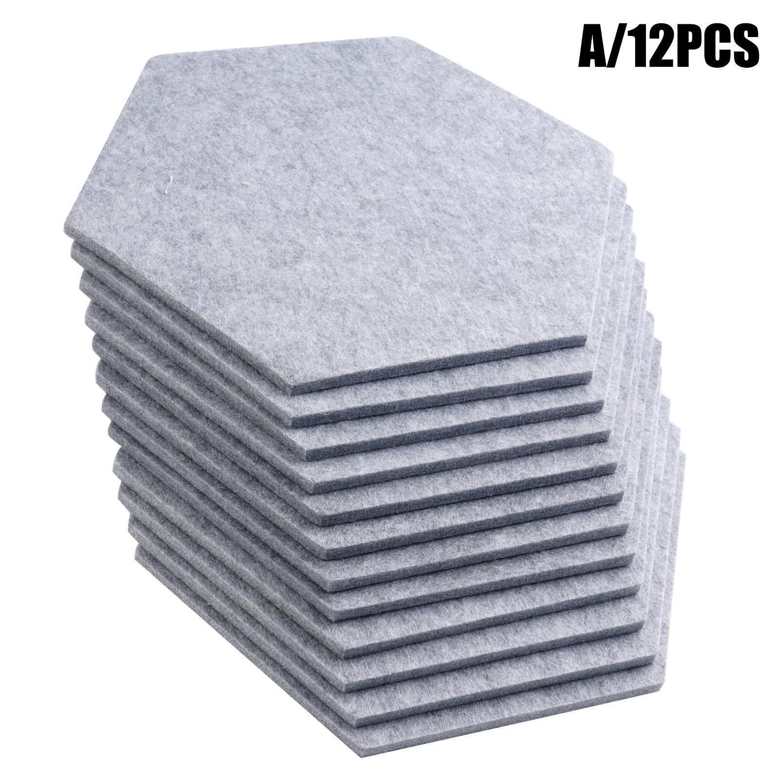 24PCS Hexagon Acoustic Foam Panels Sound Absorbing Wall Proof Noises Tiles I2M9 - Office Catch