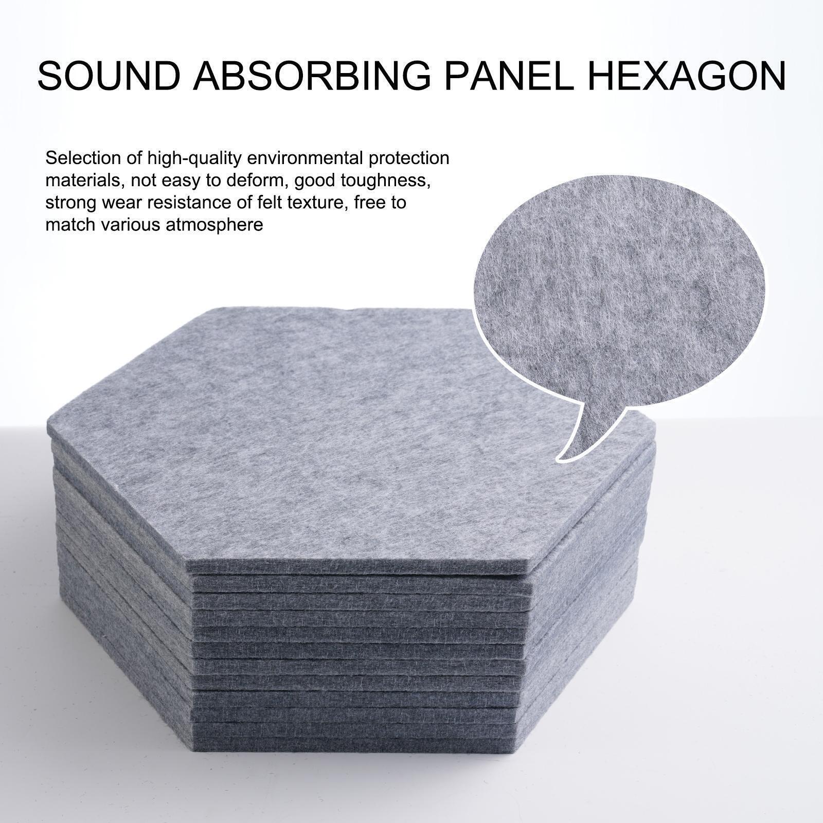 24PCS Hexagon Acoustic Foam Panels Sound Absorbing Wall Proof Noises Tiles I2M9 - Office Catch