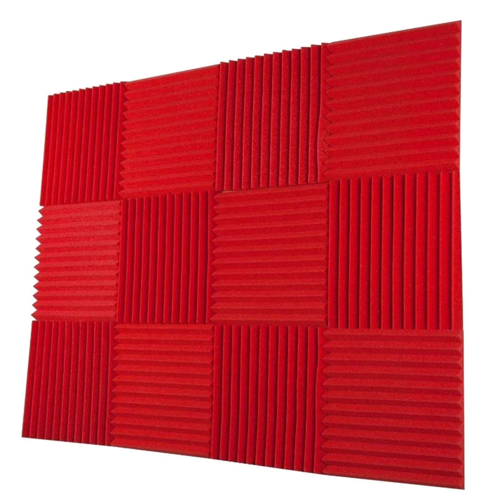 24Pcs Sound-absorbing Foam Wall Home Scene Layout Indoor Sound-absorbing Cotton | Red - Office Catch