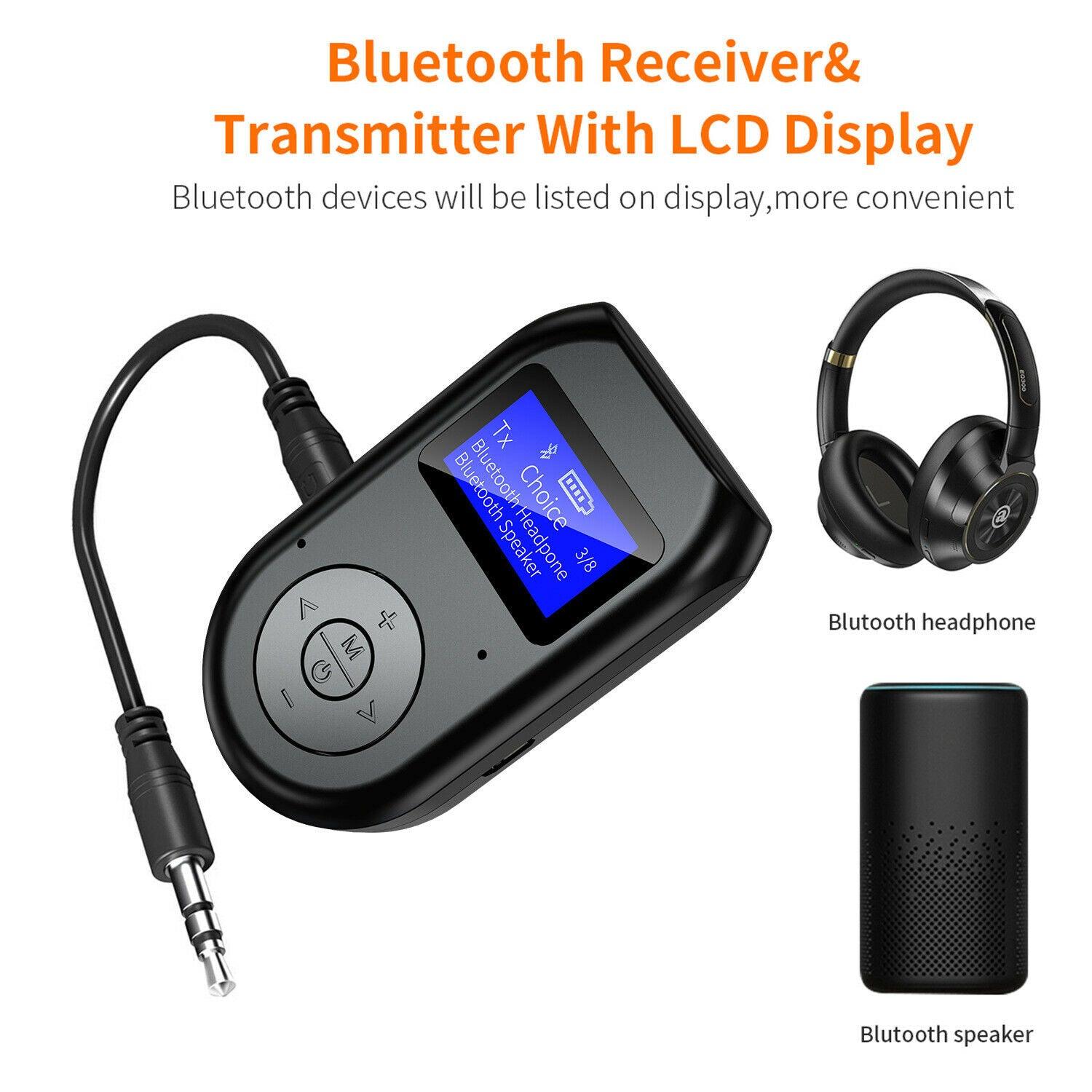 3 in 1 Bluetooth 5.0 Transmitter Receiver Wireless Audio 3.5mm Adapter with LCD - Office Catch