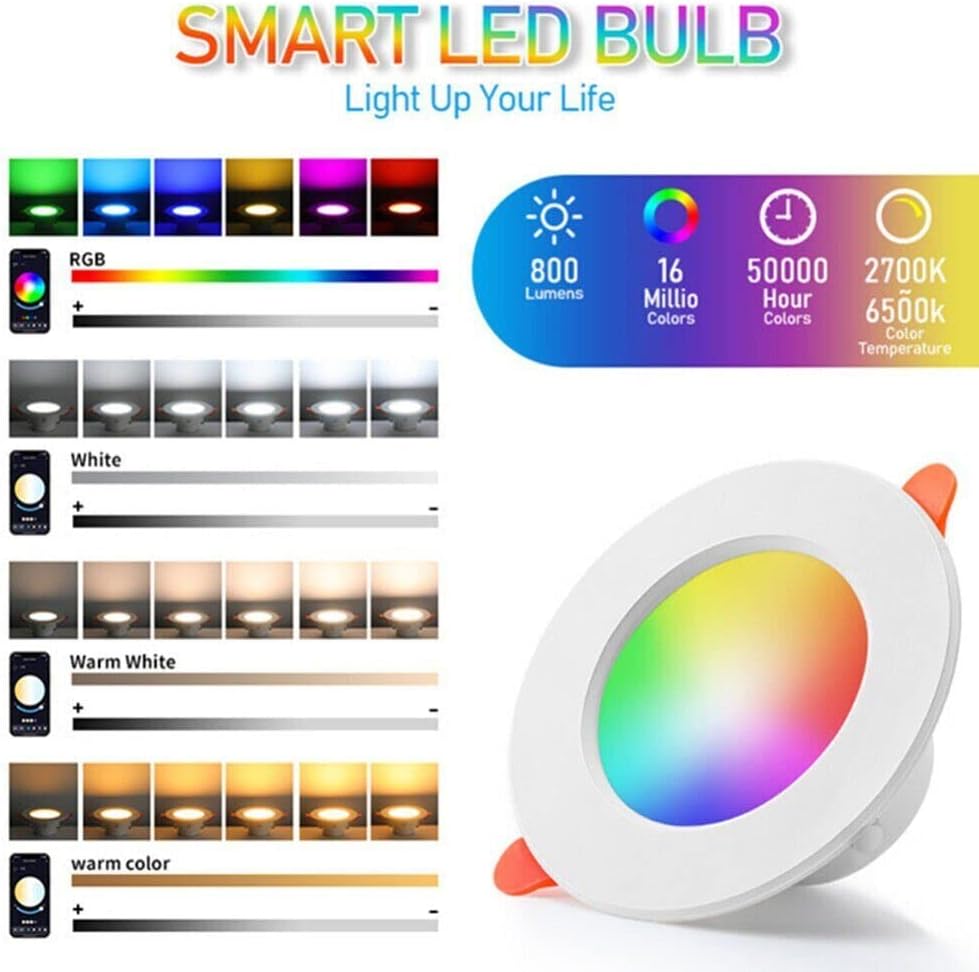 3 Pack LED Downlight Bluetooth LED Smart Ceiling Light Motion Sensor Dimmable Down Light 10W Led Bluetooth Smart Downlight - Office Catch