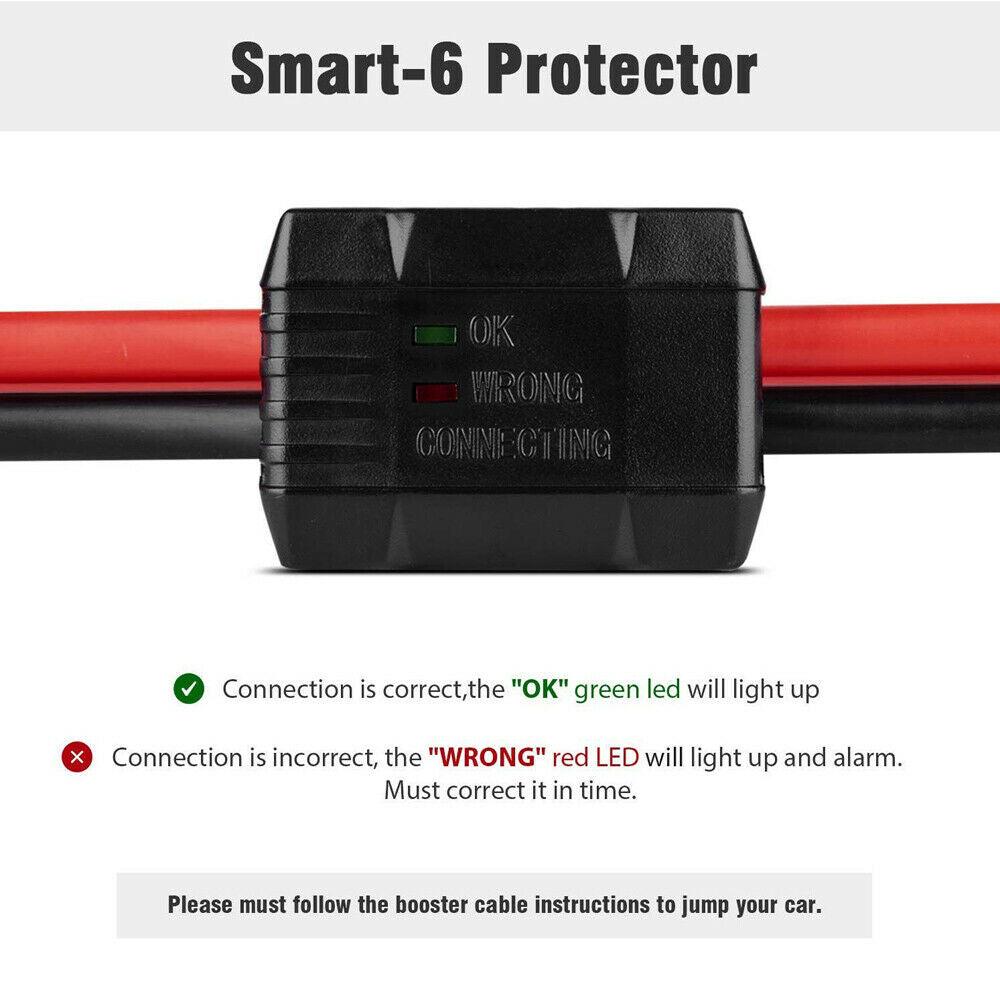 3000AMP Jumper Leads 6M Long Surge Protection Car Boost Cables Alarm Indicator - Office Catch