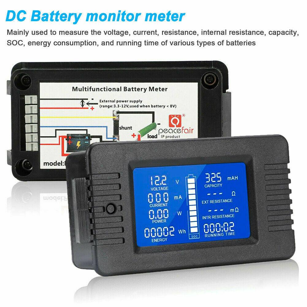 300A DC Battery Monitor With Shunt With Wiring Tools For Car, Caravan, Solar - Office Catch